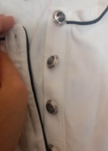 Kızlar için Beyaz Kısa Kollu Polo Tişört - Görsel 6