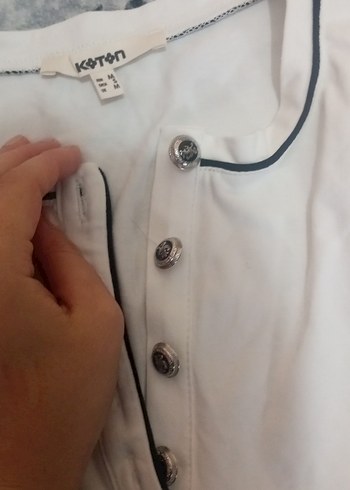 Kızlar için Beyaz Kısa Kollu Polo Tişört - Görsel 8