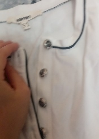 Kızlar için Beyaz Kısa Kollu Polo Tişört - Görsel 9