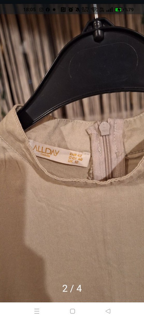 Bej Uzun Kollu Bohem Keten Tunik - Görsel 2