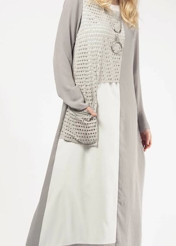 Gri Uzun elbise - Görsel 2