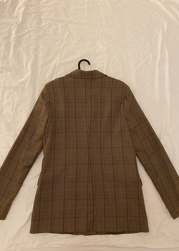 Mango Defacto Kahverengi Kareli Kadın Blazer Ceket