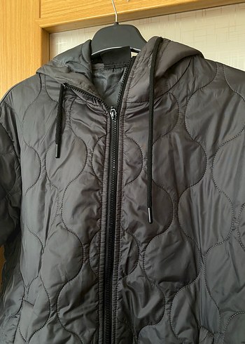 m Beden Gri Kapüşonlu Kadın Oversize ceket