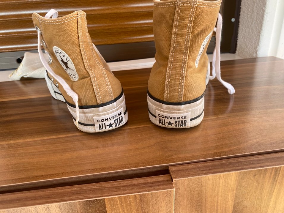 Bej Converse Platform Topuklu Spor Ayakkabı - Görsel 3