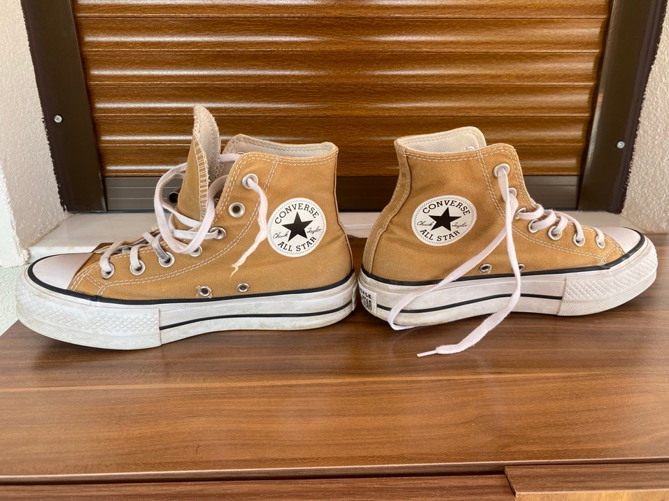 Bej Converse Platform Topuklu Spor Ayakkabı - Görsel 5