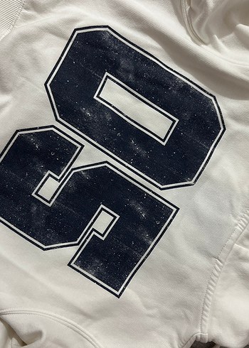 Beyaz Kapüşonlu Sweatshirt - Görsel 4