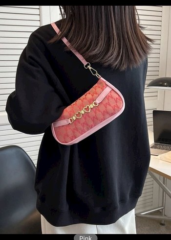 Pembe Baskılı Kadın Omuz Çantası