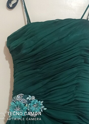 Zumrut yesil abiye