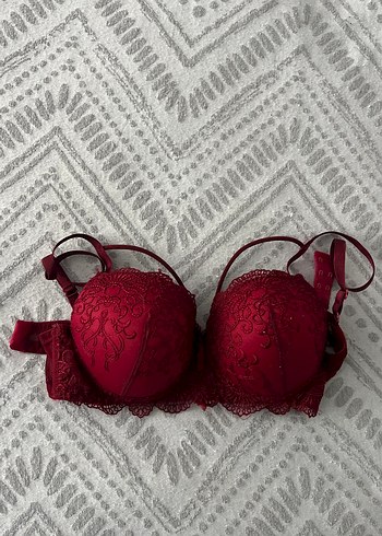 Bordo Nakışlı Bohem Sütyen