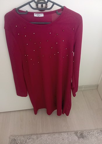 Diger Bordo Uzun Kollu Triko Tunik