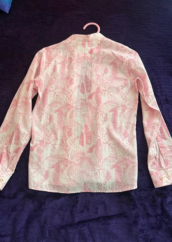 Çocuk Pembe Baskılı Uzun Kollu Gömlek - Görsel 2