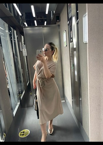 Diğer Bej Midi Kadın Günlük Elbise