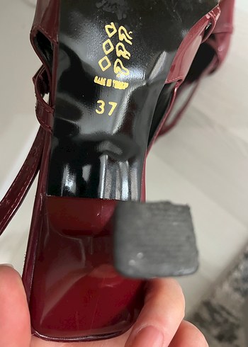 Diğer Bordo Rugan Tokalı İnce Topuklu Kadın Ayakkabı