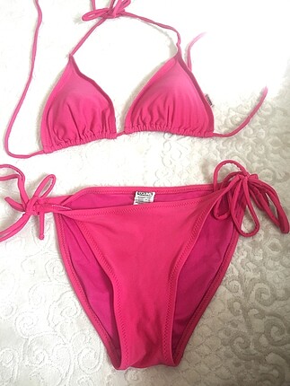 Fuşya ipli bikini