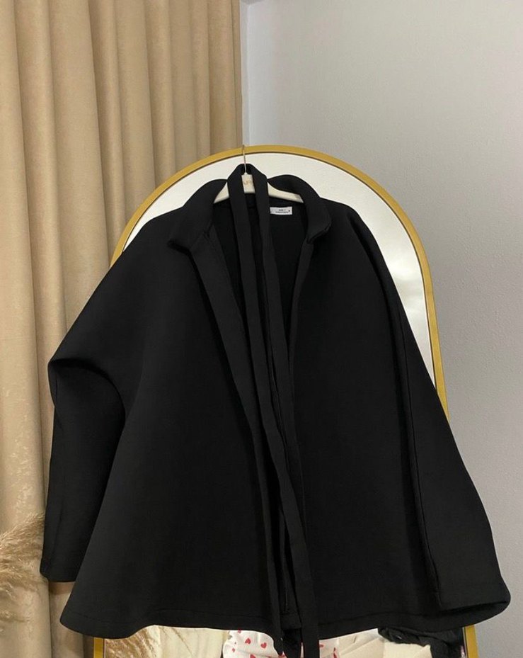 Uzun Kollu Siyah Kadın Takım Elbise - Görsel 2