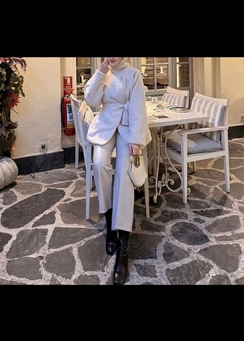 Kemerli Uzun Kollu Kadın Ceket - Görsel 3