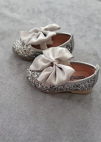 Kız Bebek Gri Simli ,Fiyonklu Babet - Görsel 2