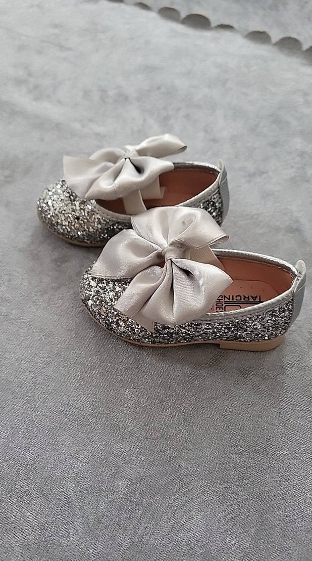 Kız Bebek Gri Simli ,Fiyonklu Babet - Görsel 2