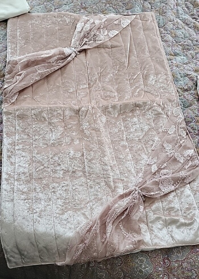 Pembe kadife banyo klozet takımı - Görsel 5