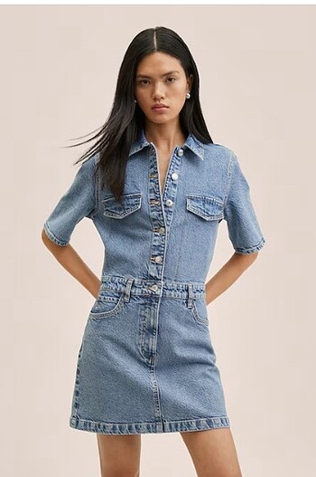 Mango denim elbise