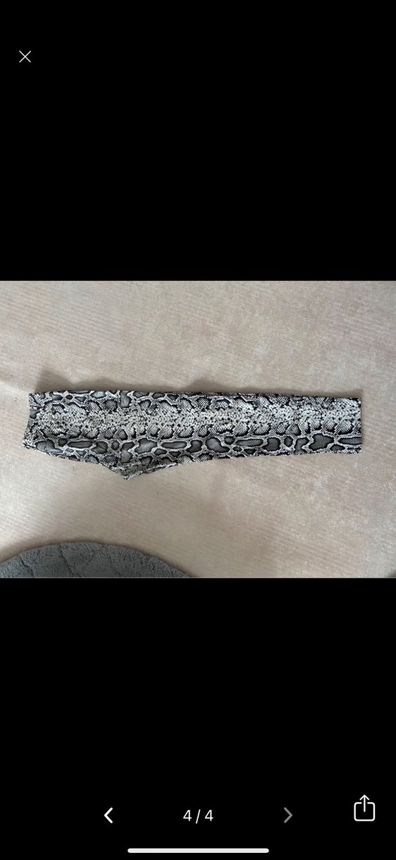 Gri Yılan Desenli Salaş Pantolon - Görsel 4