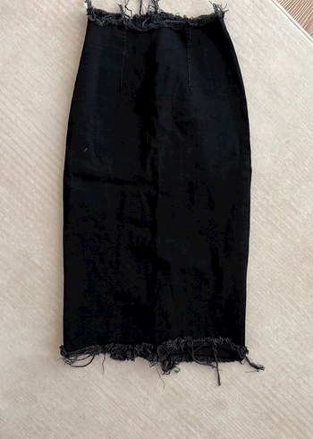 Siyah Gotik Midi Kot Etek