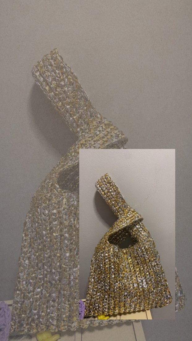 Parlak Altın Renkli Yılan Desenli Kadın El Çantası - Görsel 5