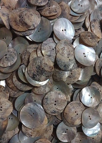 El yapımı doğal deniz kabuğu düğmeler 10 adet 3.5/4 cm