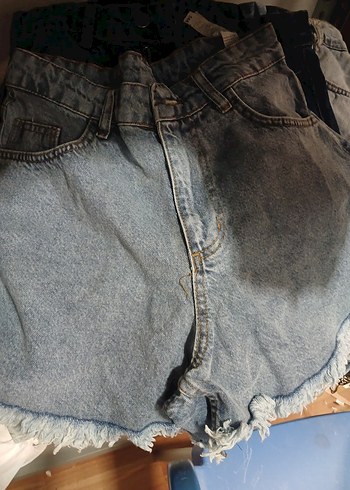 Diğer Düğmeli Gri-Mavi Mini Denim Şort 10 adet karışık