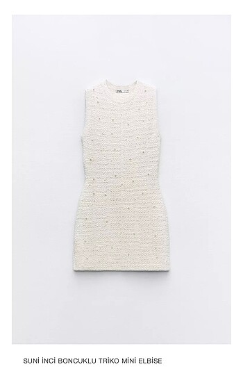 Zara incili mini elbise