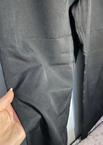 Diğer Siyah Kadın Rahat Kesim Kumaş Pantolon