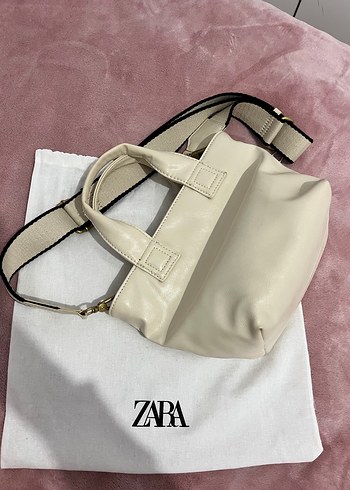 Beden ten rengi Renk Zara Krem Deri Kadın Çanta