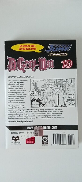 D gray man vol 19 manga çizgi roman