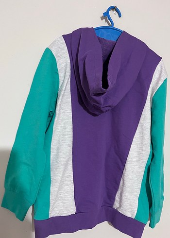 Kız Kapüşonlu Renkli Fermuarlı Sweatshirt - Görsel 3