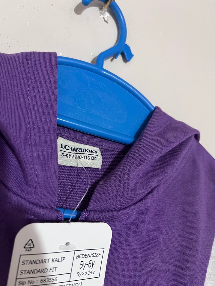 Kız Kapüşonlu Renkli Fermuarlı Sweatshirt - Görsel 2