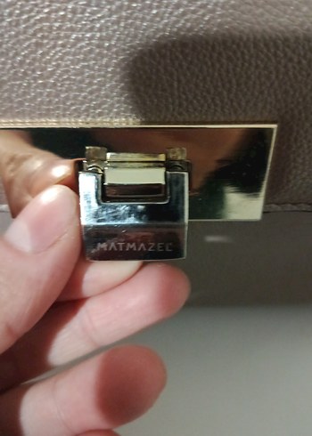 Bej Deri Kadın Çanta Tokalı - Görsel 3