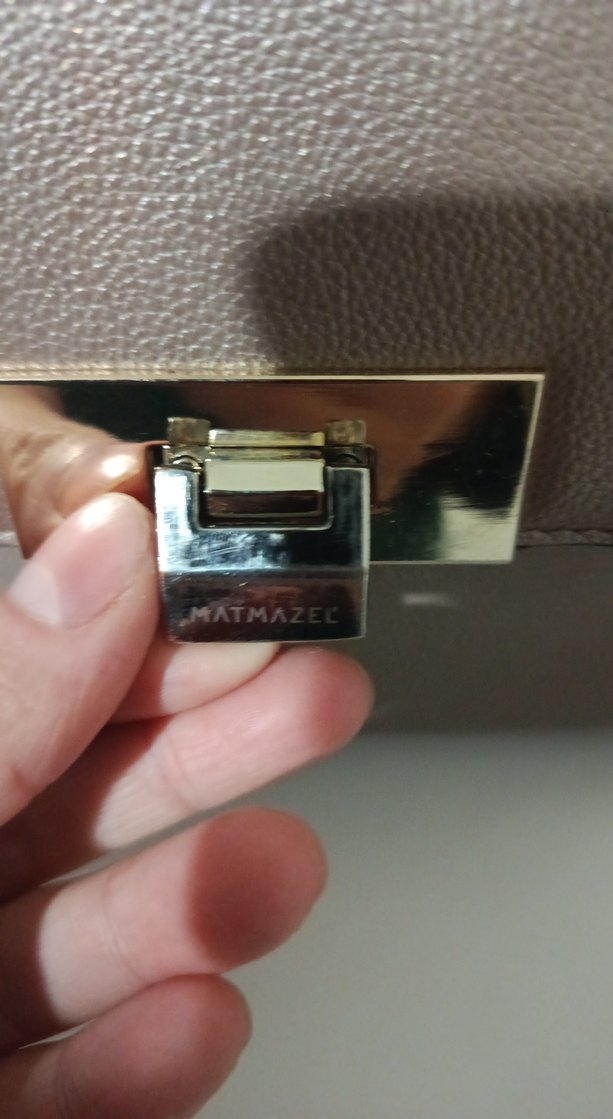 Bej Deri Kadın Çanta Tokalı - Görsel 3