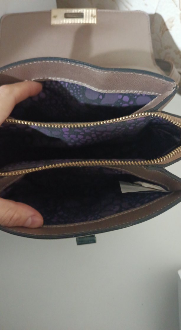 Bej Deri Kadın Çanta Tokalı - Görsel 4