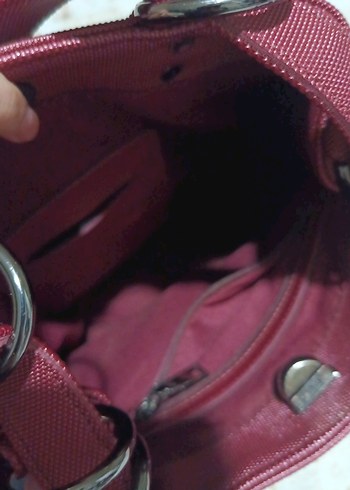 Bordo Deri Fermuarlı Kadın Çanta - Görsel 5