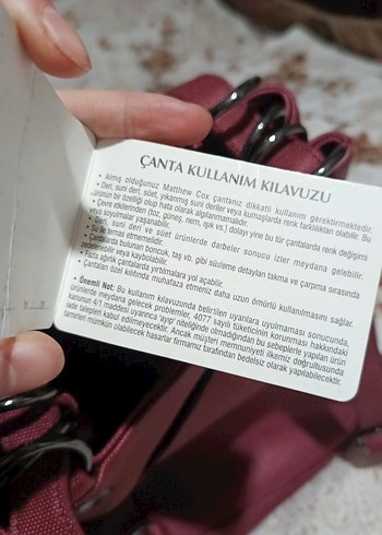 Bordo Deri Fermuarlı Kadın Çanta - Görsel 3