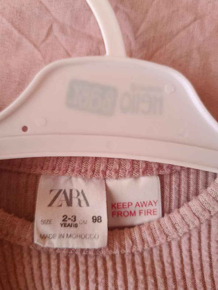 Kız Çocuk Pembe Uzun Kollu Fırfırlı Elbise - Görsel 2