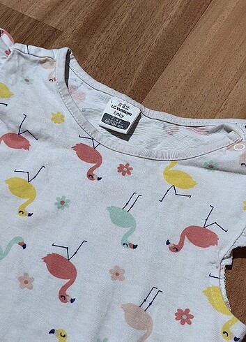 3 Yaş Beden çeşitli Renk 2'li flamingo çıtçıtlı body takım