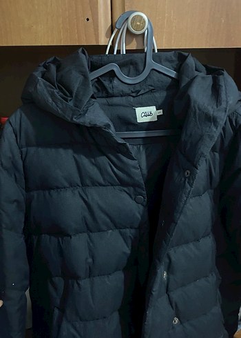 Siyah Midi Düğmeli Kadın Kışlık Mont - Görsel 3