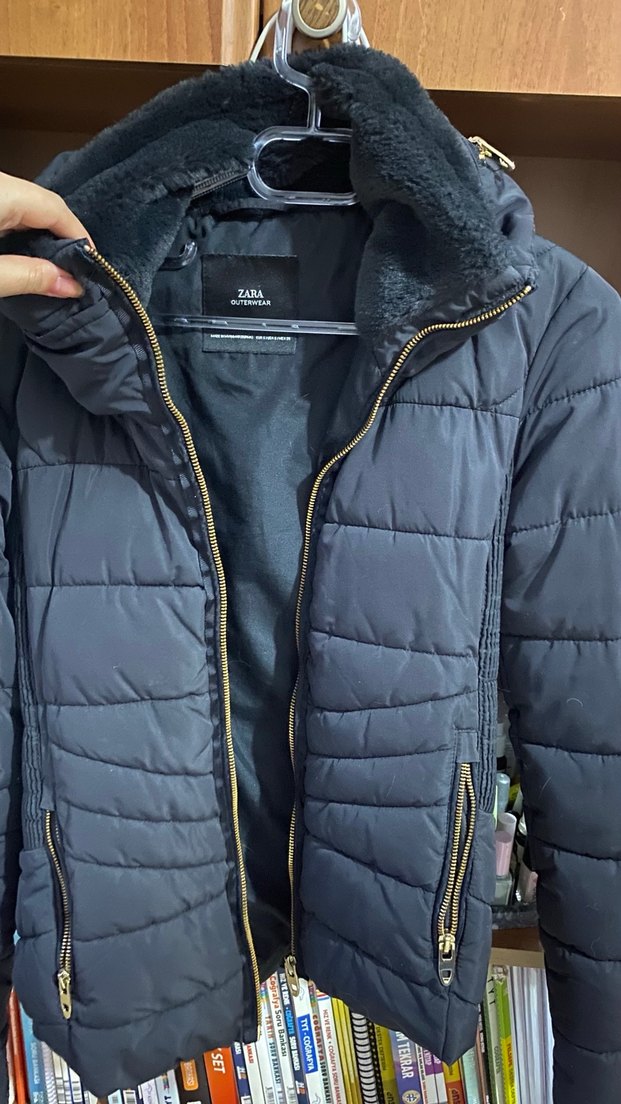 Düğmeli Gri Midi Kadın Kışlık Mont - Görsel 2