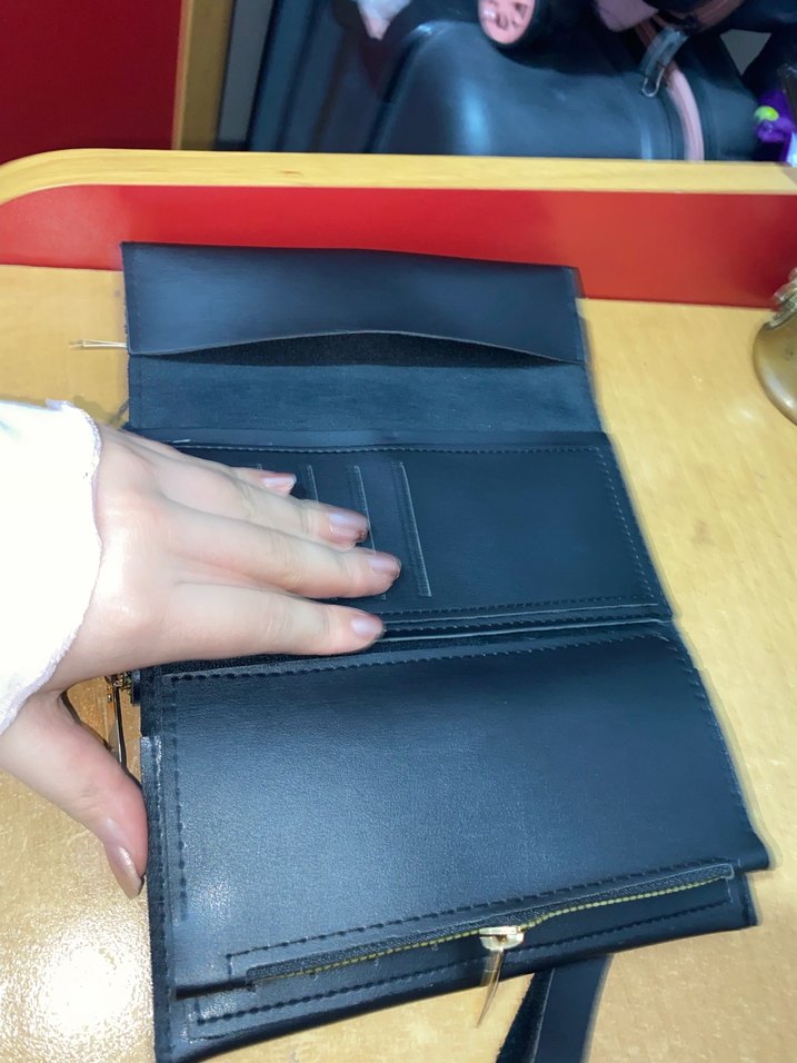 Siyah Deri Tokalı Kadın Clutch Cüzdan - Görsel 5