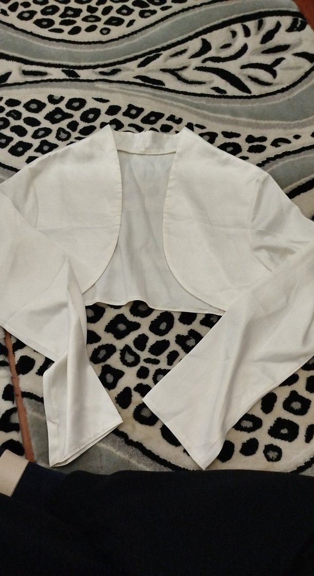 Beyaz, Uzun Kollu  Bolero - Görsel 2