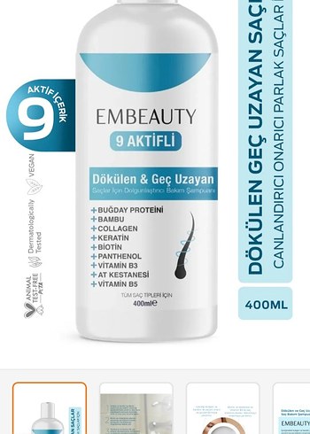 Dökülen ve Geç Uzayan Saçlar İçin Şampuan 400ml