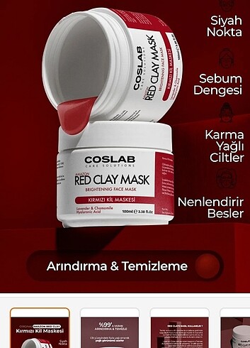Kırmızı kil maskesi 