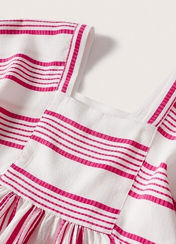 Mango Çizgili Kaftan Elbise