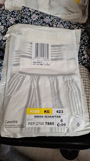 6 Yaş Beden Çizgili Kaftan Elbise